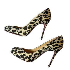 Leopard Christian Louboutins fifi 100 red bottoms